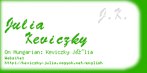 julia keviczky business card
